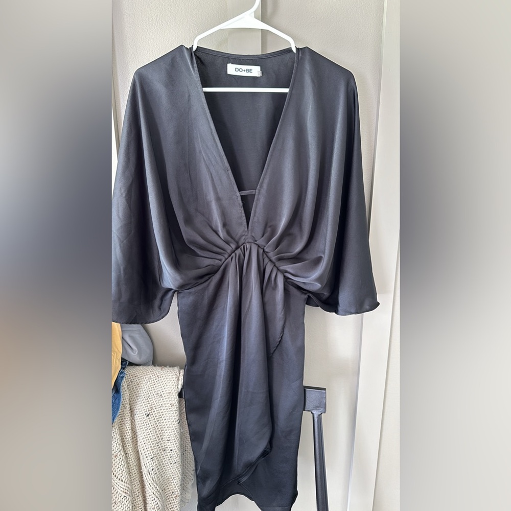 Black satin dress